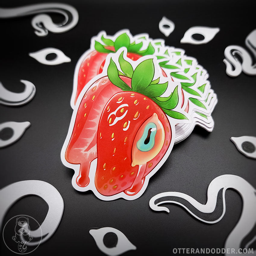 Crying Strawberry Sticker