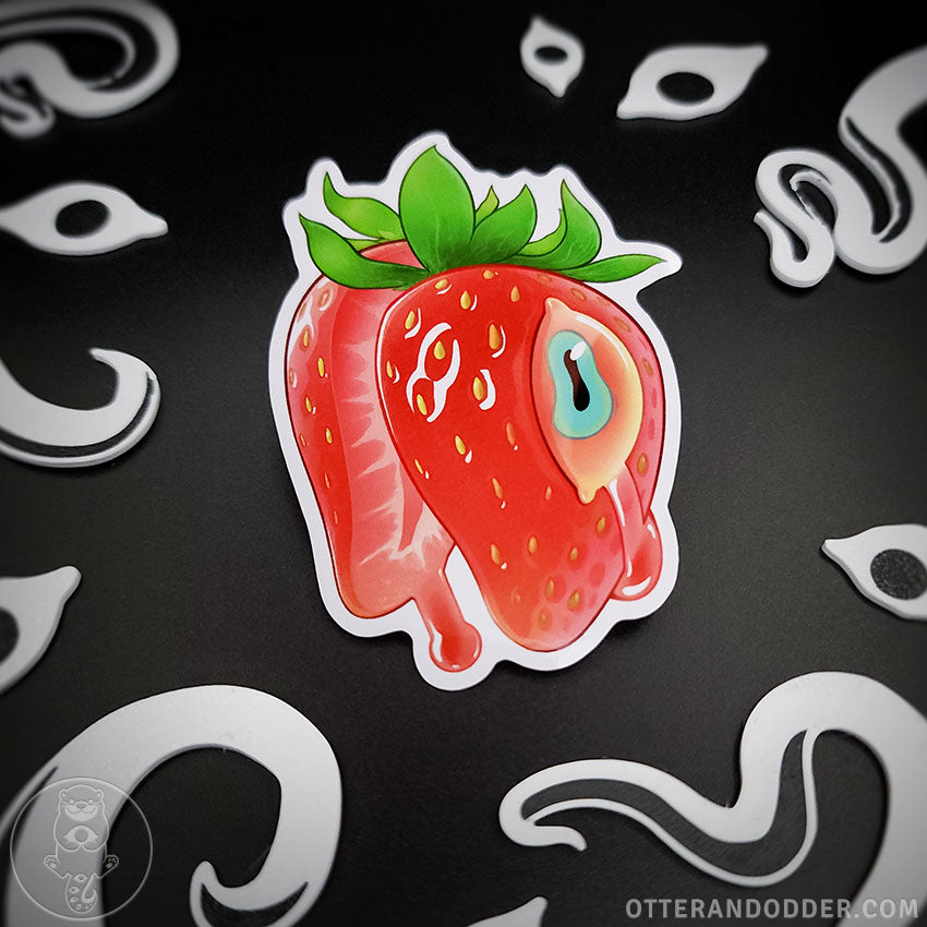 Crying Strawberry Sticker