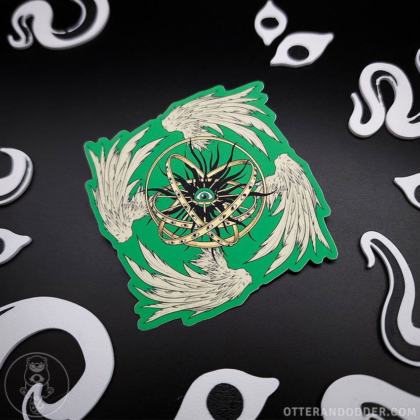 Gold Rings Ophanim Stickers (Green)