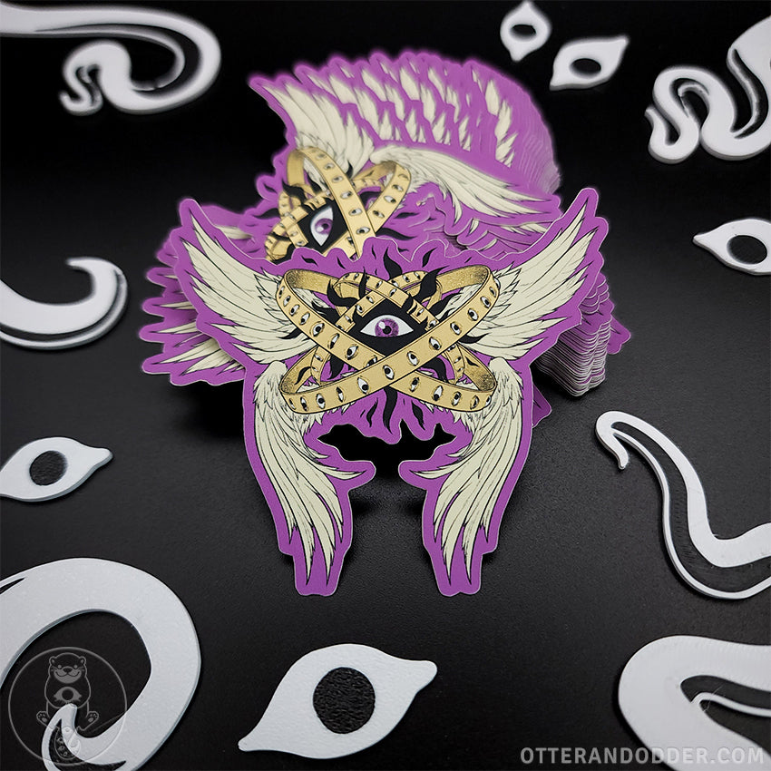 Gold Rings Ophanim Sticker (Purple)