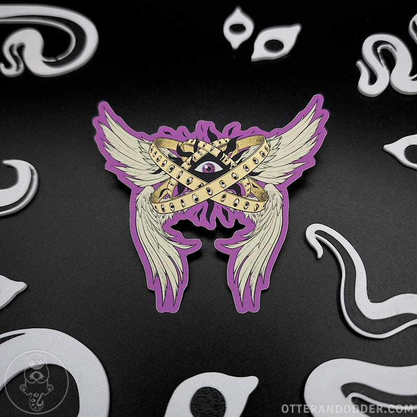 Gold Rings Ophanim Sticker (Purple)