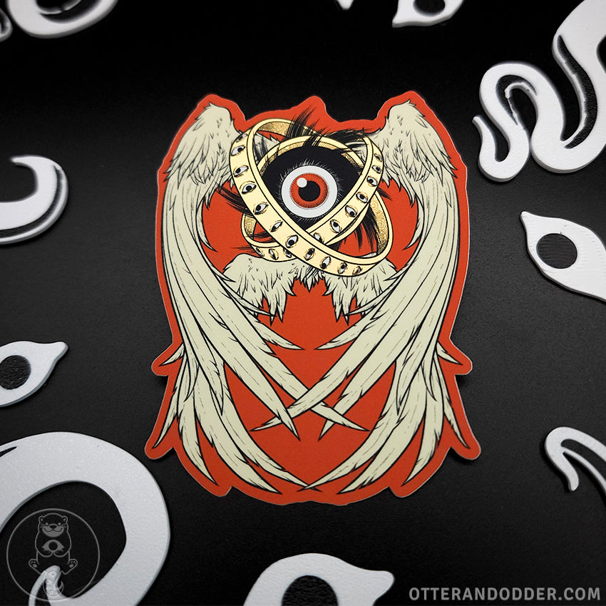 Gold Rings Ophanim Sticker (Red)