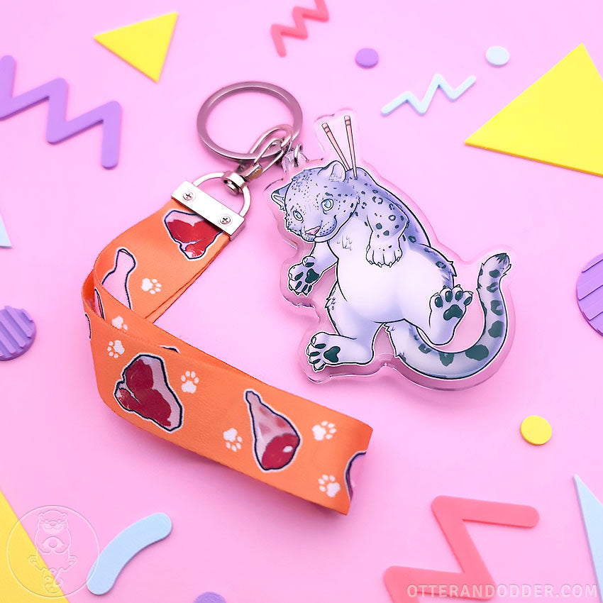 Animal Snacks Keychain - Snow Leopard