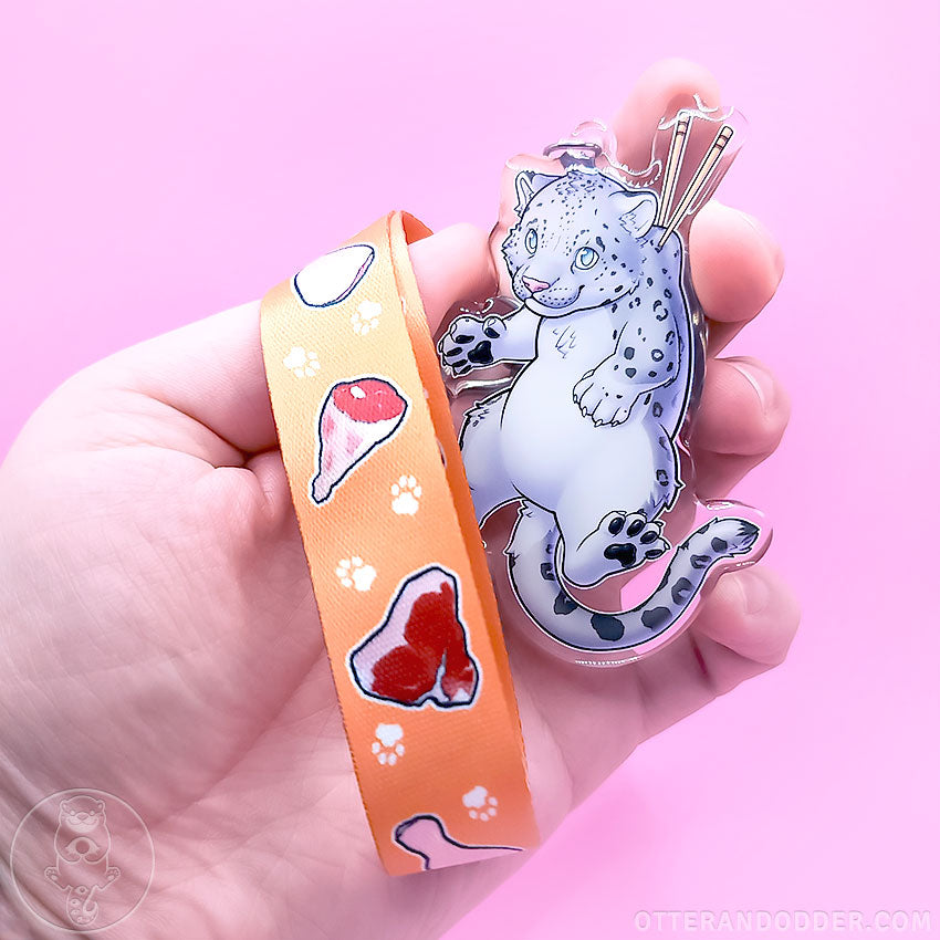 Animal Snacks Keychain - Snow Leopard